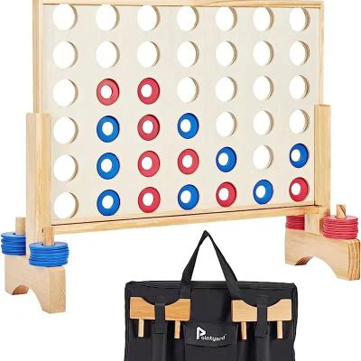 China Early Education Giant Wooden Four In A Row Game, Huge Connect 4 For Kids And Adults Garden, Party Games for sale