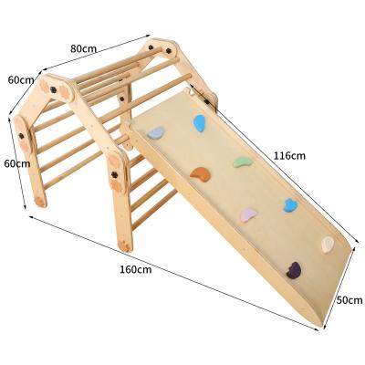 China FSC INSTANT Arches Wooden Indoor Climber with Slide Montessori Gym for Toddlers Kids Climbing Toys for sale