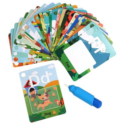 China 2023 Early Education Toy Flash Card Cartoon 26 Letters Double Side Educational Drawing Alphabet Learning Words For Children Educational for sale