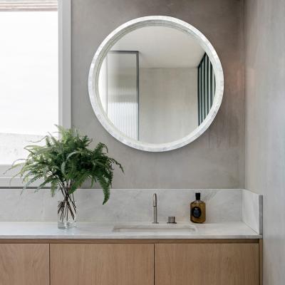 China Factory Modern Professional Natural Round Bathroom Wall Home Decor Wooden Mirror for sale