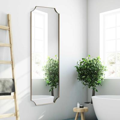 China Modern Custom Design Integral Irregular Shaped Thin Vintage Hang Mirror for sale