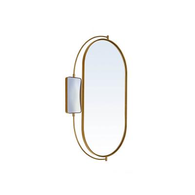 China Gold Modern Oval Frame Decorative Bathroom Wall Mirror For Sale for sale