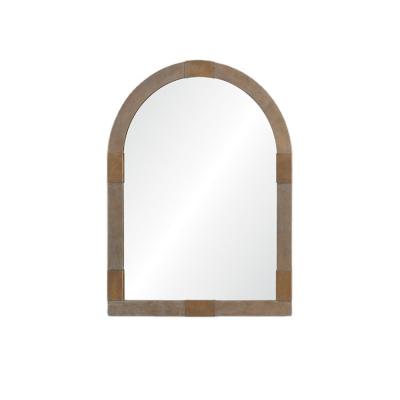 China Large Country Style Modern Traditional Arched Window Frame Wooden Mirror for sale