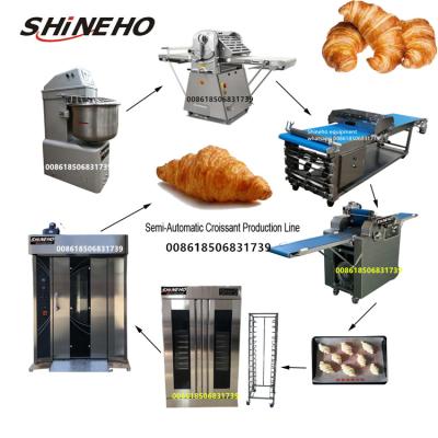 China Hotels Full Automatic Croissant Molding Machine Dough Sheeter Production Line For Bread Factory for sale