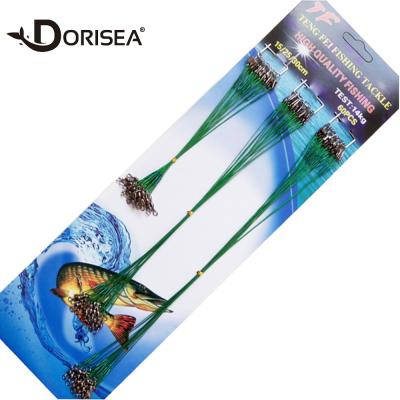 China DORISEA 60pcs 15cm 25cm 30cm Steel Wire Anti-bite Stainless Steel Chef Fishing Wire Line with Swivel and Snap for sale