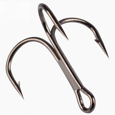 China High Carbon Steel with Nickel Coating DORISEA Nickel Round Bend Coating High Carbon Steel Treble Hooks with a Barb for Lure, 14#-6/0# for sale