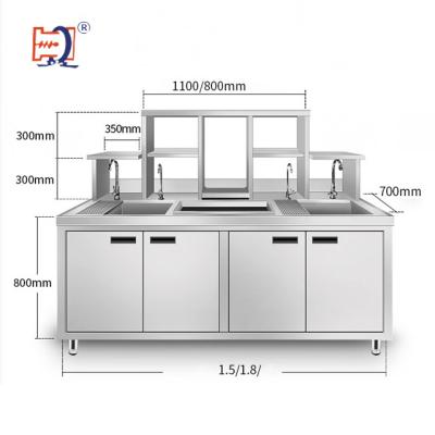 China Restaurant Wholesale Price SS Milk Tea Shop Stainless Steel Bar Counter Work Table Customized for sale