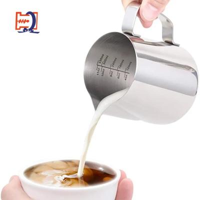 China Multifunctional High Quality 350ml Latte Stainless Maker Frothing Steaming Coffee Jug Milk Jug Coffee Milk Pitcher Measuring Jug for sale