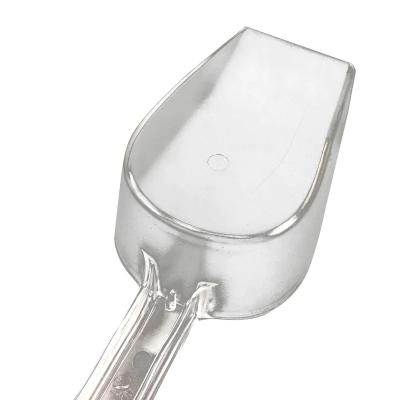 China Reusable Customized Reusable Sloping Plastic Food Ice Scoop OEM Eco Accessories Home Restaurant Hotel Bottom Plastic Clear PC Scoop for sale