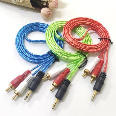 China Audio Video Camera 1 RCA to 2 RCA Male Stereo AV OEM Transparent Color Wire Audio Cable In Computer Cables and Connectors for sale