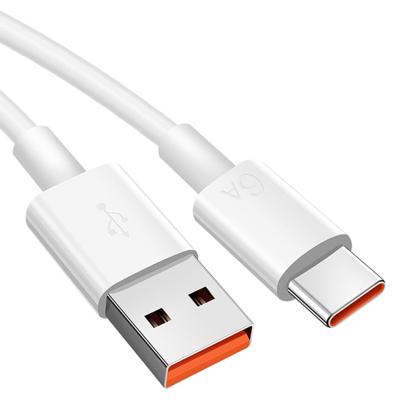 China MP3/MP4 Player Type C Data Cable 6A Fast Charging White PD USB-C Cable For Phone for sale