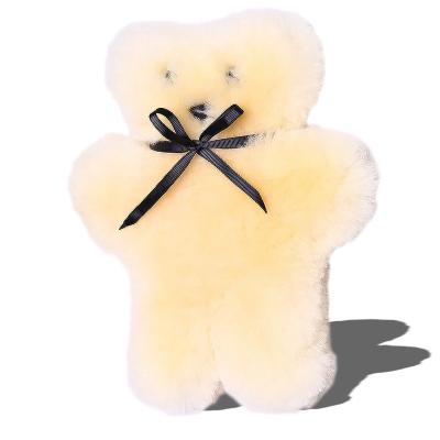 China For Babies Customized Sheepskin Baby Bear Toy With Shaggy Wool for sale