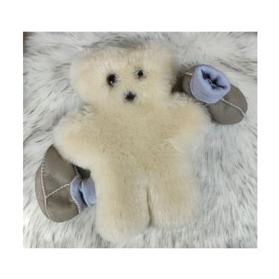 China Custom made teddy bear teddy bear plush children toys real fur teddy bear shearling teddy bear sheepskin fur small for sale