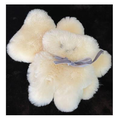 China Plush Sheepskin Fur Bear Shearling Small Real Fur Teddy Bear for sale