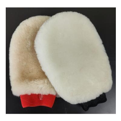 China No Inch Large Size Premium Soft Lambswool Sheepskin Wash Glove for sale