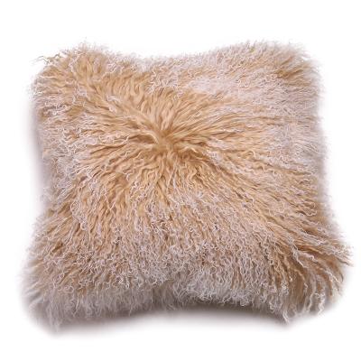 China Wholesale Real Fur Tibetan Mongolian Sheepskin Fur Cushions Anti-Static for sale