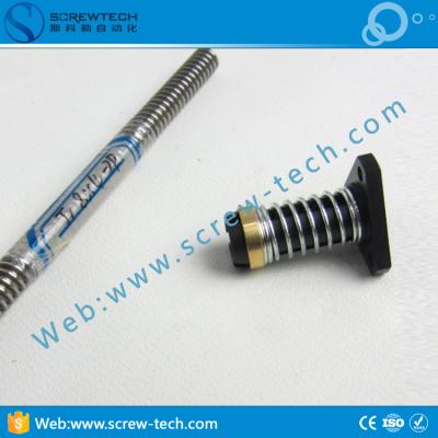 China High Accuracy Low Friction SUS303 Lead Screw With Anti Backlash Screw Nut , Tr8x4 Lead Screw for sale