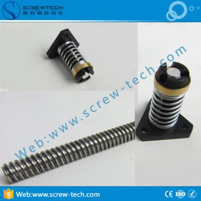 China High Accuracy Low Friction SUS303 Lead Screw With Anti Backlash Screw Nut , Tr8x4 Lead Screw for sale