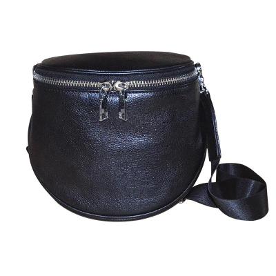 China Women's Shoulder Bag Leather Custom Handmade Crazy Horse Leather Ladies Purse Handbag Casual Round Crossbody Shoulder Cow Leather Sling Bag for Women for sale