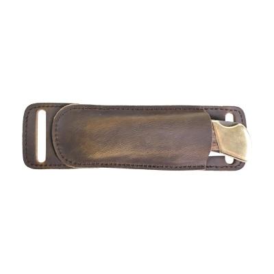 China Vintage Wholesale Fold Knife Cover Tool Belt Loop Case Holder Genuine Leather Pocket Knife Sheath Hunt Camp Outdoor Carry Equipment for sale