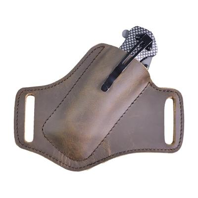 China Vintage Wholesale Outdoor Tools Anti-scratch Storage Sheath Folding Flick Knife Waist Belt Clip Holder Pocket Knives Case Tools Cover for sale