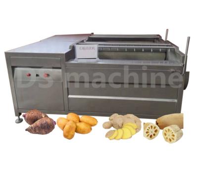 China Vegetable processing plant potato peeling machine industrial small yam washing machine/cleaning ginger for sale