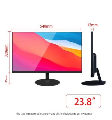 China Low Cost 1920*1080P Non Curved 24 Inch Frameless Monitors Desktop Computer Pcs Led Monitor for sale