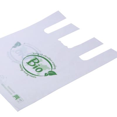 China 100% Biodegradable and Compostable 100% International Certificated Reusable Grocery T-shirt Bag Bag for Supermarket for sale