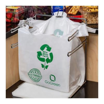 China 100% Biodegradable and Compostable Eco-Friendly Degradable Grocery Plastic Bag Leakproof Vest Carrier Bag for Shopping Packaging for sale