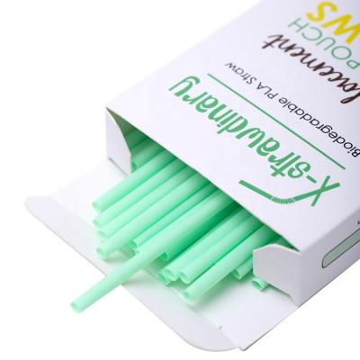 China 2021 Eco-Friendly PLA Biodegradable Drinking Straws 100% Disposable For Bar/Store/Supermarket for sale