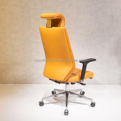 China Reclining Luxury PU Leather Executive High Back Ergonomic Office Chairs (Height) Adjustable for sale