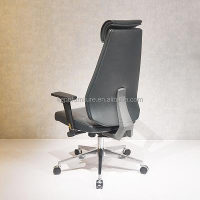 China Ergonomic Chair Adjustable Luxury Ergonomic Manager Office Furniture Swivel (Height) Leather Office Chair for sale