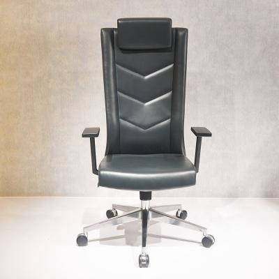 China (Size) Wholesale Adjustable Boss Chair Black Color Meeting Office Chair With Big Headrest for sale