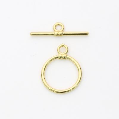 China High Quality Unique Design 18K Gold Plated Spacer Bead Ring Toggle Clasp For Jewelry Smooth Making for sale