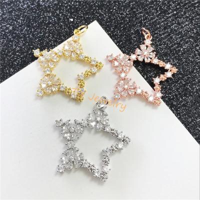 China Cute 18K Gold Plated Star Charm, Flower With Star Charm, Necklace Bracelet Charm Pendant for sale