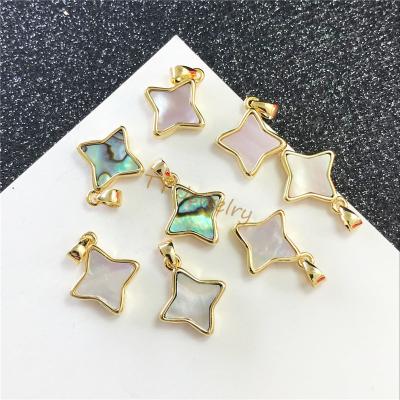 China Wholesale CLASSIC Shell Simple Stars Natural Shape Abalone 4 Colors Pendant Charm For DIY Jewelry For Necklace for sale