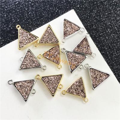 China Cute Mystical Druzy Triangle Connector Charms, Framing Druzy Charm For Bracelet for sale