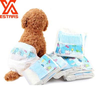 China Viable Disposable Diaper Polymer Smell-control Dog Urine Dog Diaper Quick Absorbent Pet Hygiene Diaper for sale