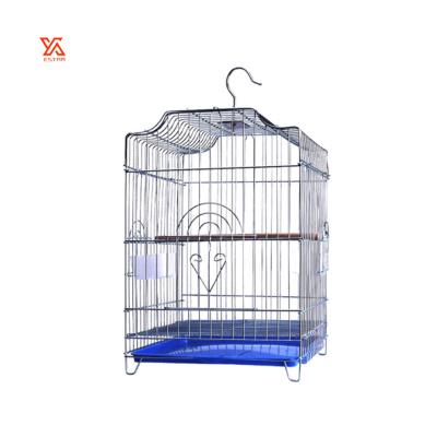 China Large Breathable Horizontal Sliding Iron Bird Cage Parrot Breeding Strong Portable Travel Carrier Small Bird Pet Cage for sale