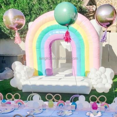 China Hot sale boho party amusement park/party plaza/family/kids rental indoor bouncy jumper house rainbow social center for sale