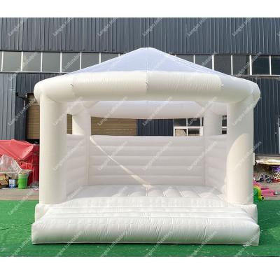 China Amusement park/place party/family/shopping mall/new design commercial inflatable bounce castle social center wedding white bouncy house for sale for sale