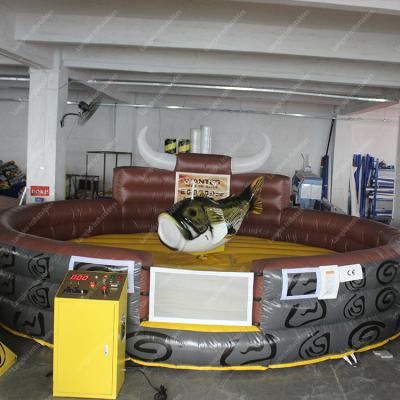 China Rental company juegos inflatables 16.4ft mechanical ride bull with mattress inflatable carnival games for sale for sale