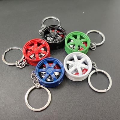 China Car Soft Rubber Automotive Gift Part Key Chain Amerpromo Wheel Key Chain Ring 1.6cm for sale