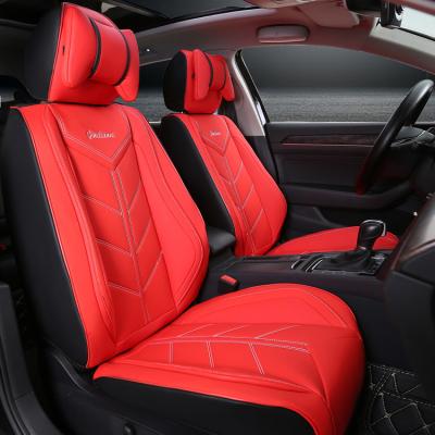 China Design Full Set PVC Car Seat Protector Luxury Universal Waterproof/Dustproof/Non-slip/Easy Clean Leather Cushion With Embroidery Craft for sale