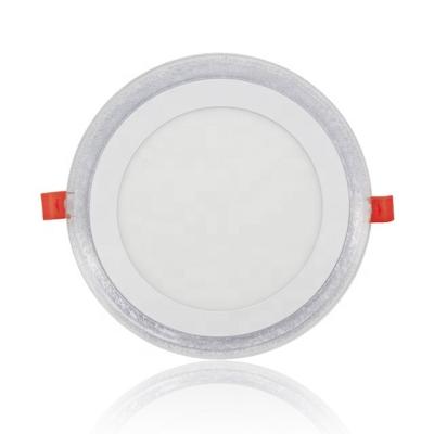 China Modern 18 +6W Double Recessed Lighting Adjustable Round CCT Led Ceiling Double Color Panel Light for sale