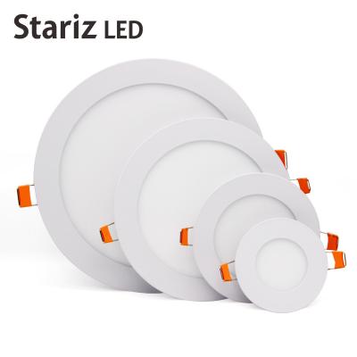 China Modern desk panel light aluminum frame white smd led round 3w 6w 12w 18w led recessed panel light led slim down light for sale