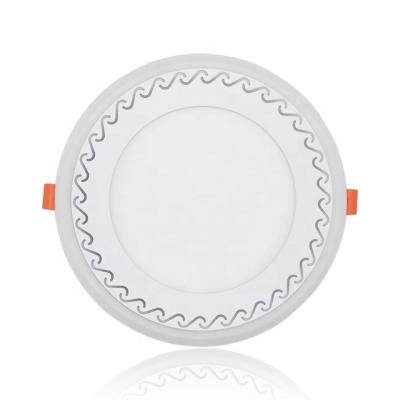 China Modern 3+double 3w color flow mount lamp decorative lighting two color led round panel ceiling lights for sale