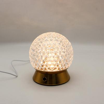 China Minimalist Indoor Battery Operated Mini Diamond Crystal LED Night Lamp Bed Light for sale