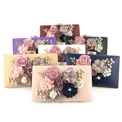 China High Quality Fashion 3D Flower Handmade Design Single Shoulder Evening Clutch Party Bag For Girls for sale