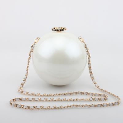 China High Quality Pearl Round Shape Acrylic Evening Clutch Bag For Ladies for sale